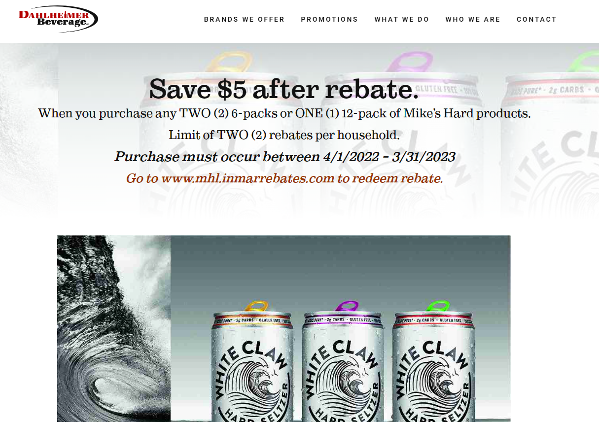 White Claw Rebate Form