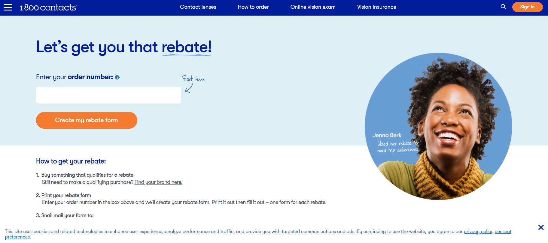 1800 Contacts Rebate Form