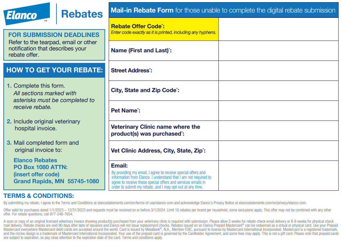 Elanco Rebate Form