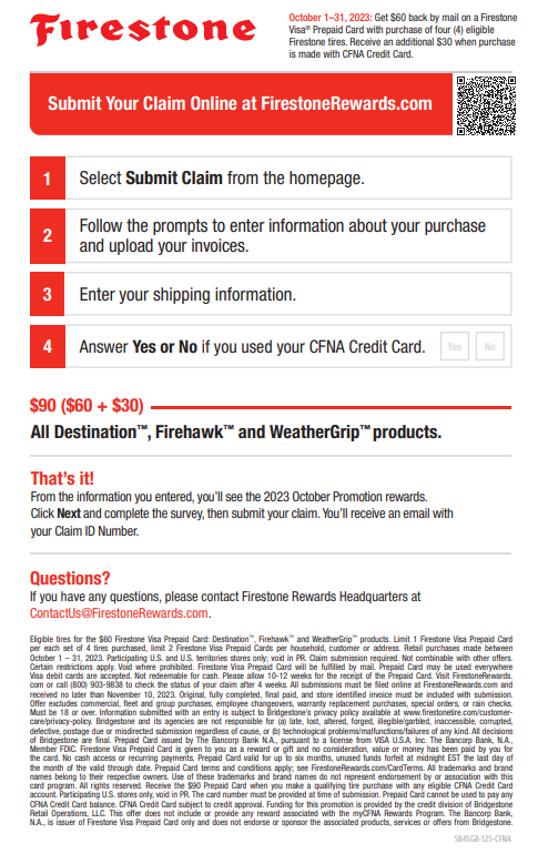 Firestone Tire Rebate Form