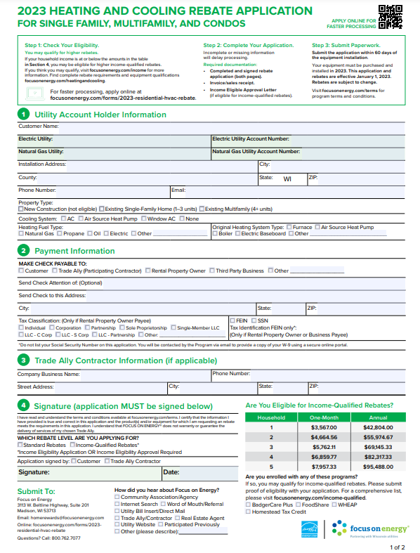 Focus On Energy Rebate Form