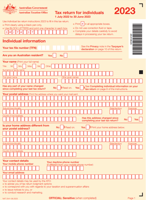 Income Tax Rebate Form