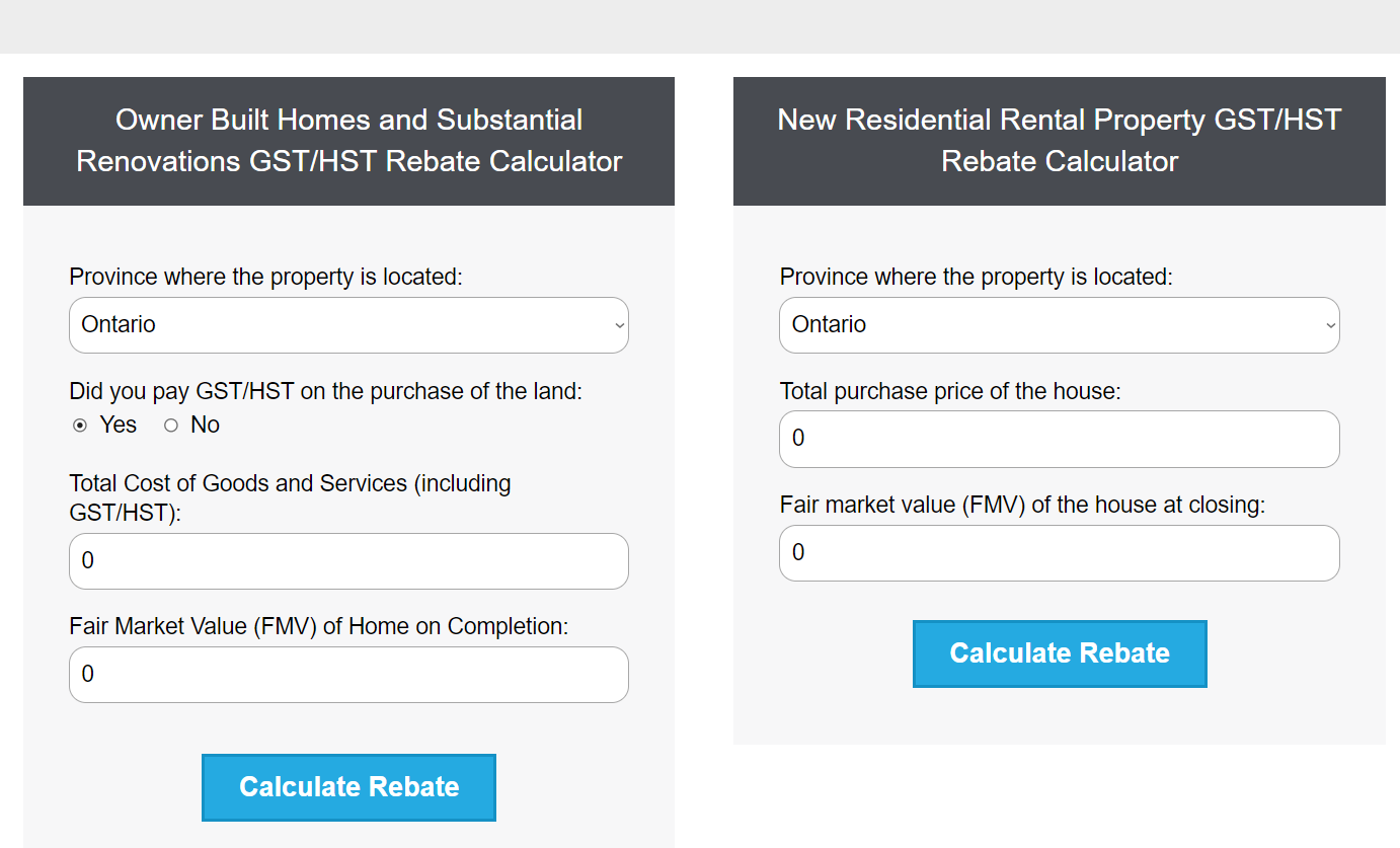 Ontario HST Rebate Form