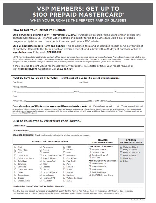 VSP Rebate Form