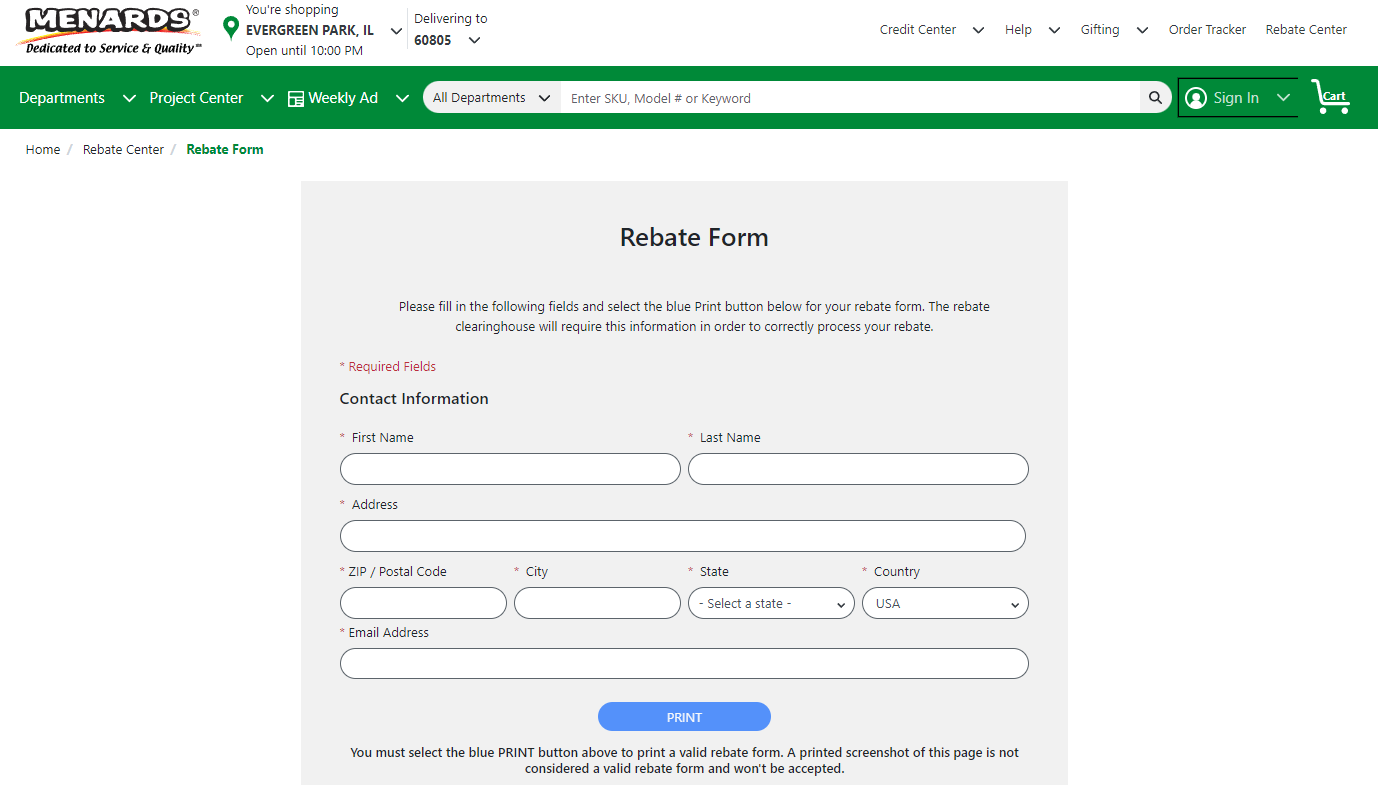 Menards Rebate Form 2023