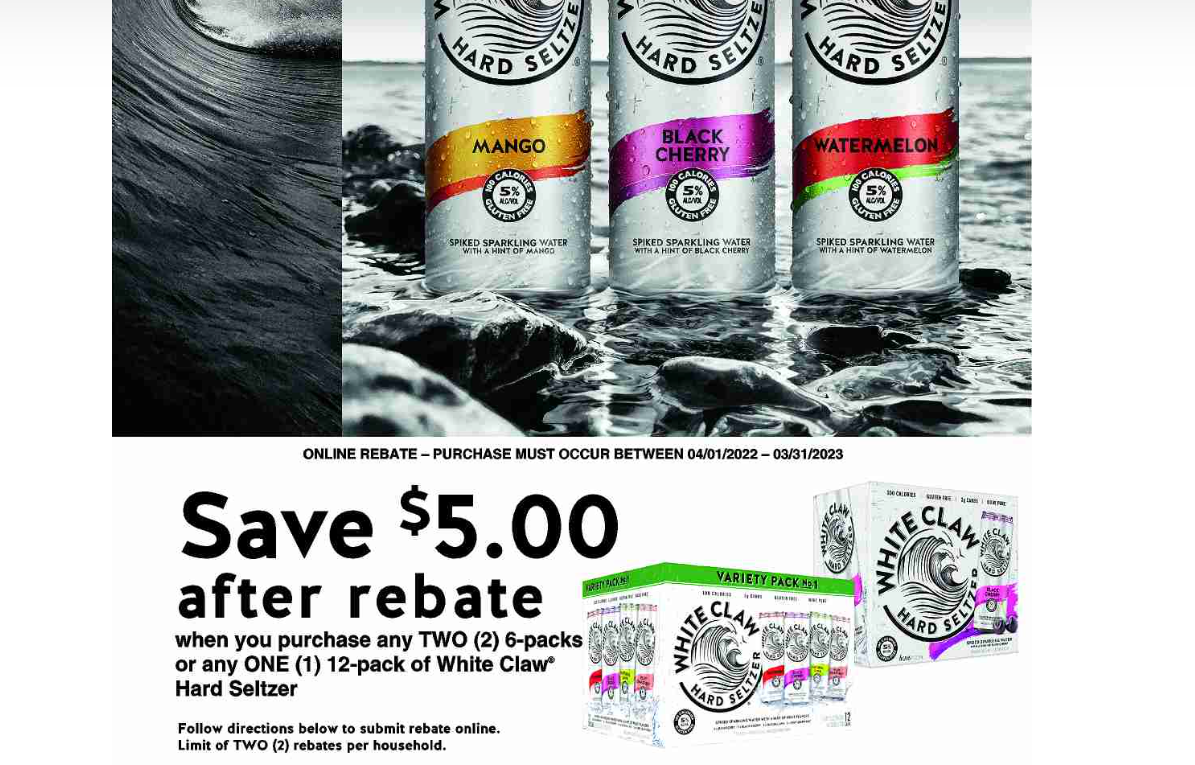 White Claw $5 Rebate Form