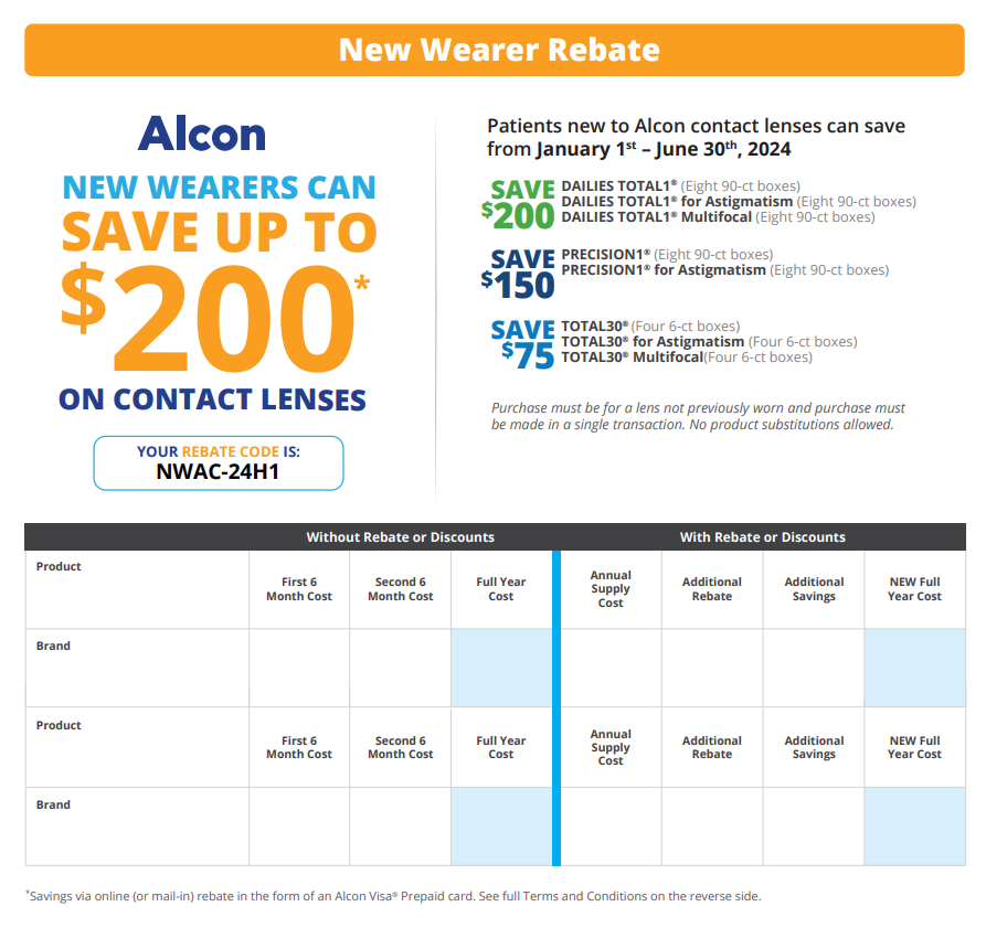 Alcon Printable Rebate Form