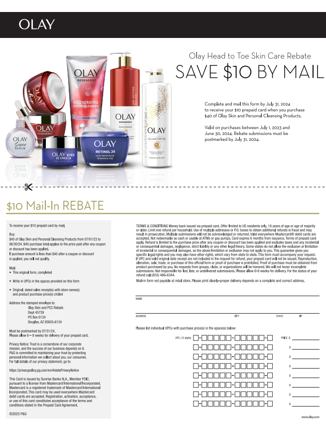 Olay Holiday Gift Rebate