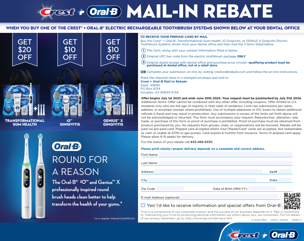 Oral B Io Rebate Form