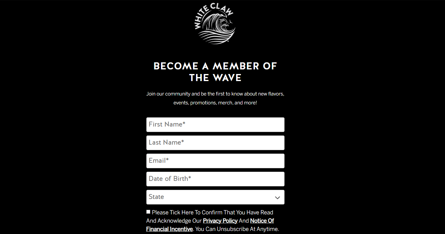 White Claw Rebate Form