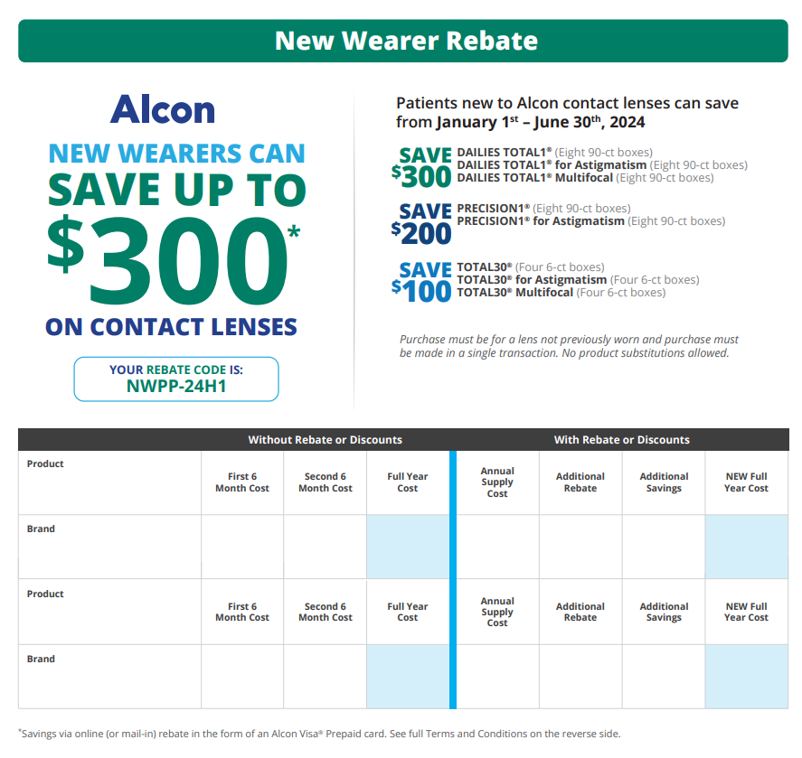 Alcon Rebates 2024 Printable