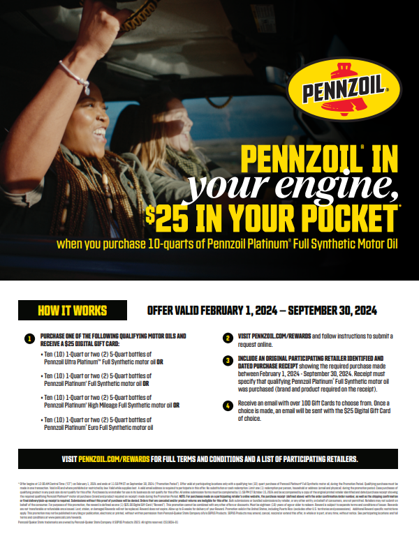 Pennzoil Rebate