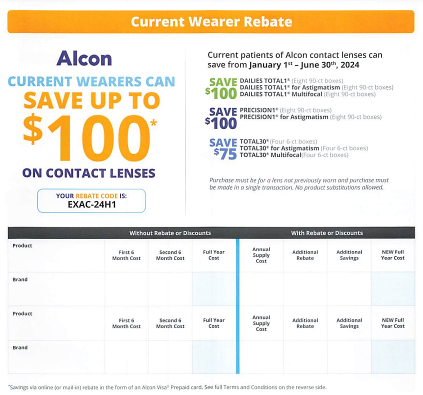 Alcon Contact Lens Rebates 2024