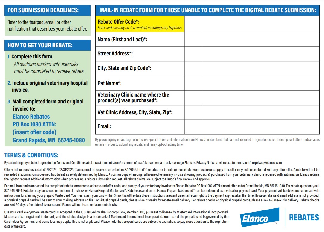 Elanco Rebate Form 2024