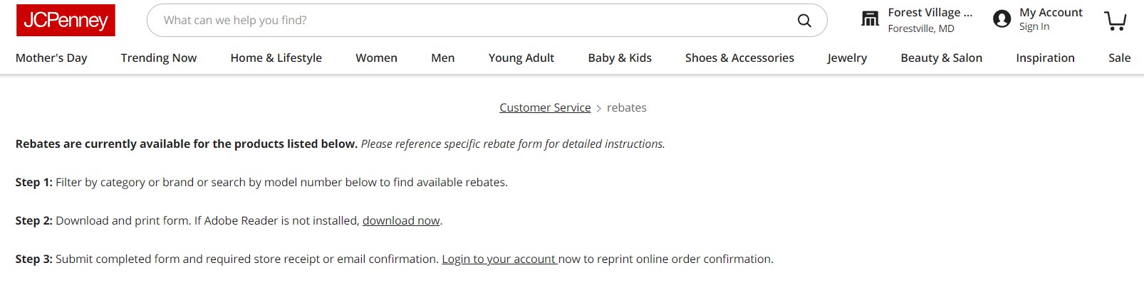 JCPenney Rebate Form