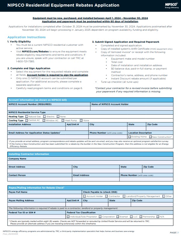 2024 Nipsco Rebate Form