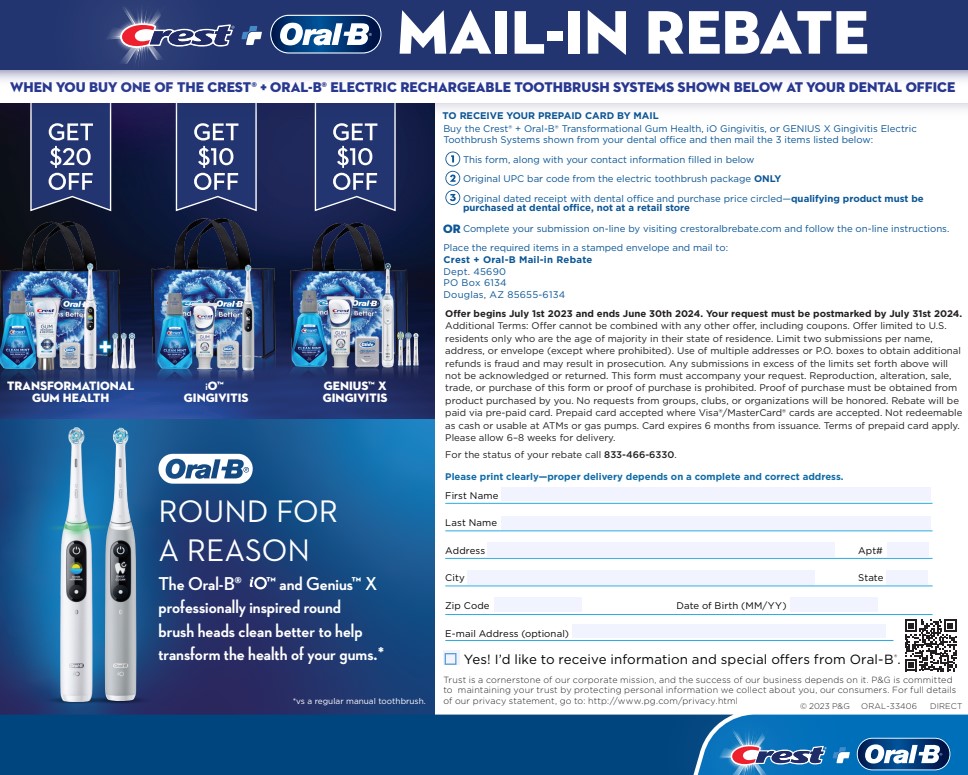 Oral-B Genius X Rebate 2024 Form